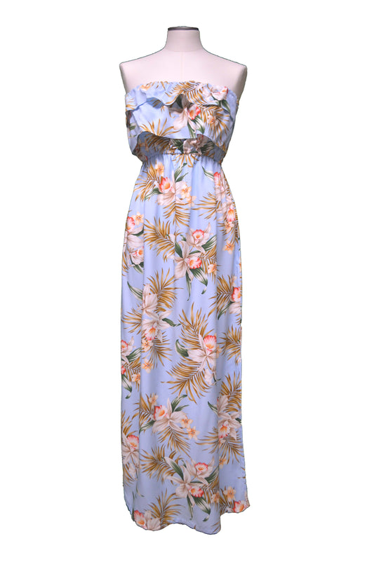Strapless Tube Summer Maxi Dress with Slit Made in Hawaii
