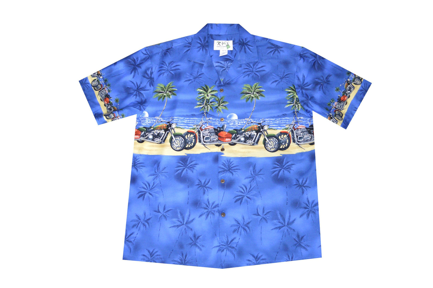 Motorcycle Chest-band Men's Cotton Aloha Shirt