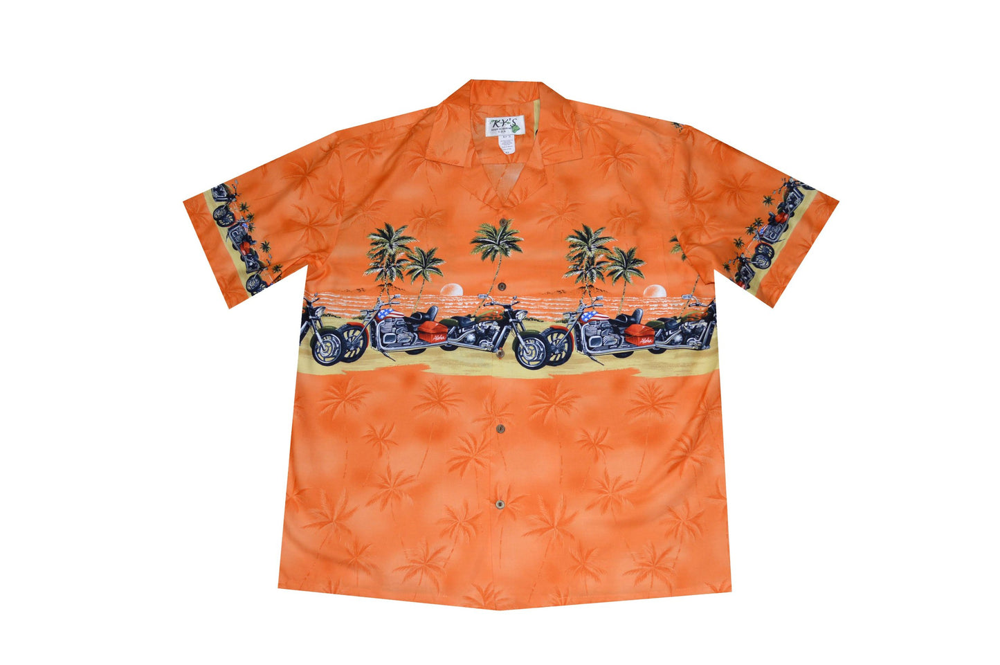 Motorcycle Chest-band Men's Cotton Aloha Shirt