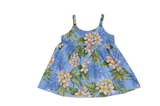 Plumeria Sunny Bungee Dress for Little Girls Soft Cotton Made in Hawaii
