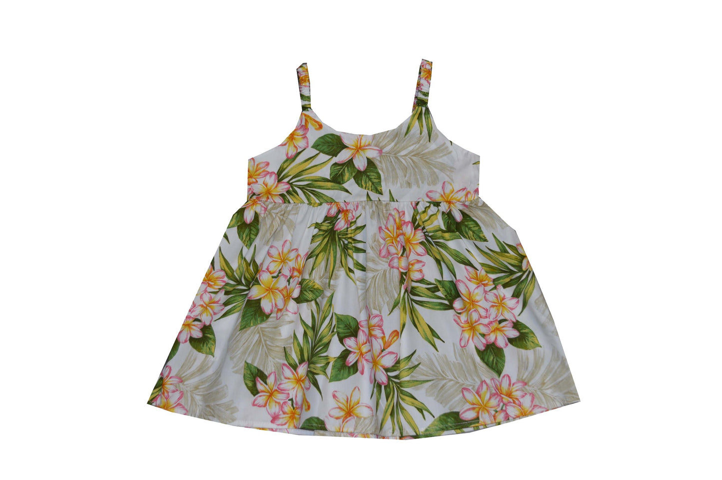 Plumeria Sunny Bungee Dress for Little Girls Soft Cotton Made in Hawaii