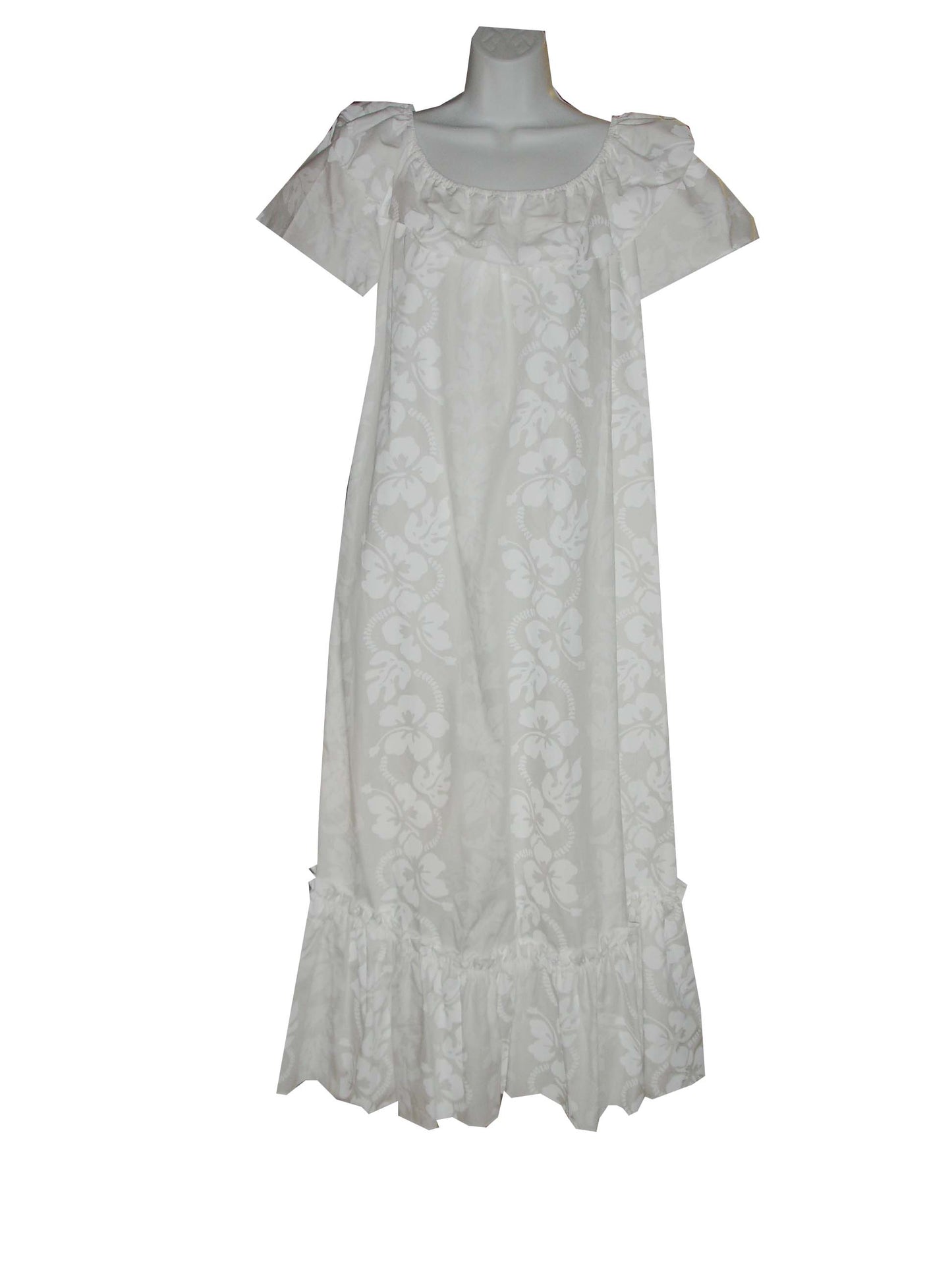 Lei Royal Pattern Plus Size Long Cotton Hawaiian Muumuu Dress
