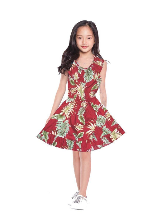 Palm Leaf Spanish Dress for Little Girl Made in Hawaii