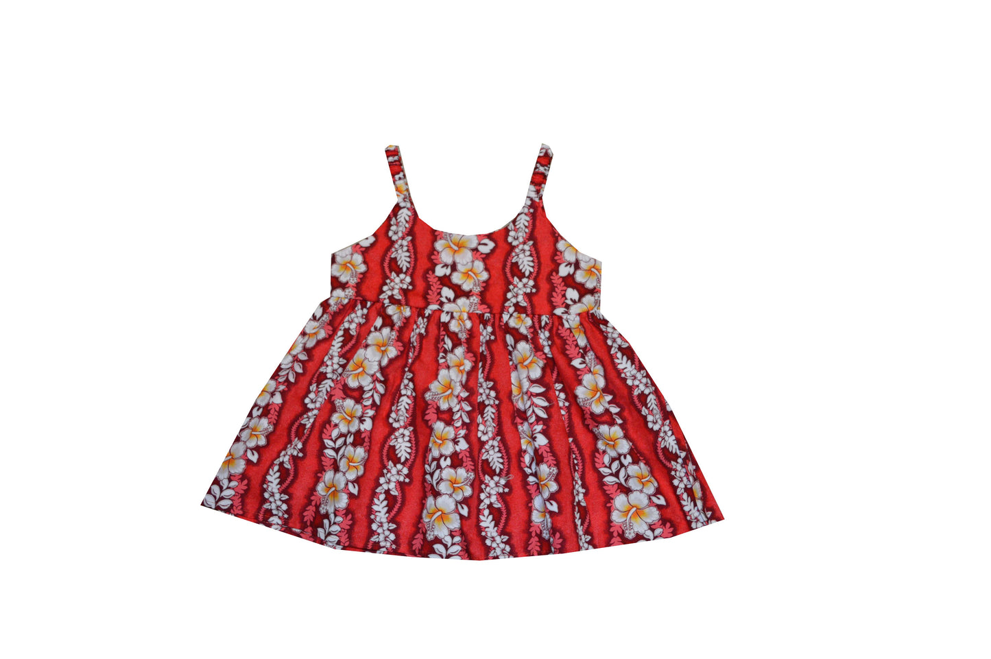 Hawaiian Lei Summer Bungee Dress for Little Girls Soft Cotton Made in Hawaii