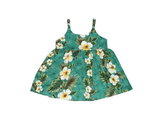 Small Hibiscus Sunny Bungee Dress for Little Girls Soft Cotton Made in Hawaii