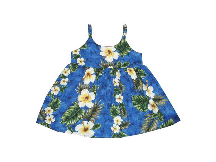 Small Hibiscus Sunny Bungee Dress for Little Girls Soft Cotton Made in Hawaii