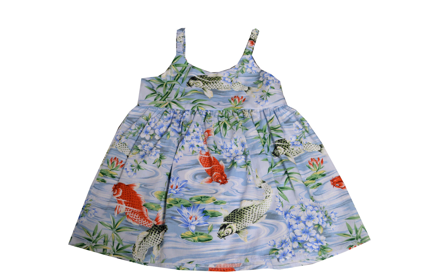 Koi Fish Sunny Bungee Dress for Little Girls Soft Cotton Made in Hawaii
