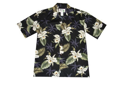 Classic Orchid Long Muumuu Hawaiian Dress Matching Men's Shirt