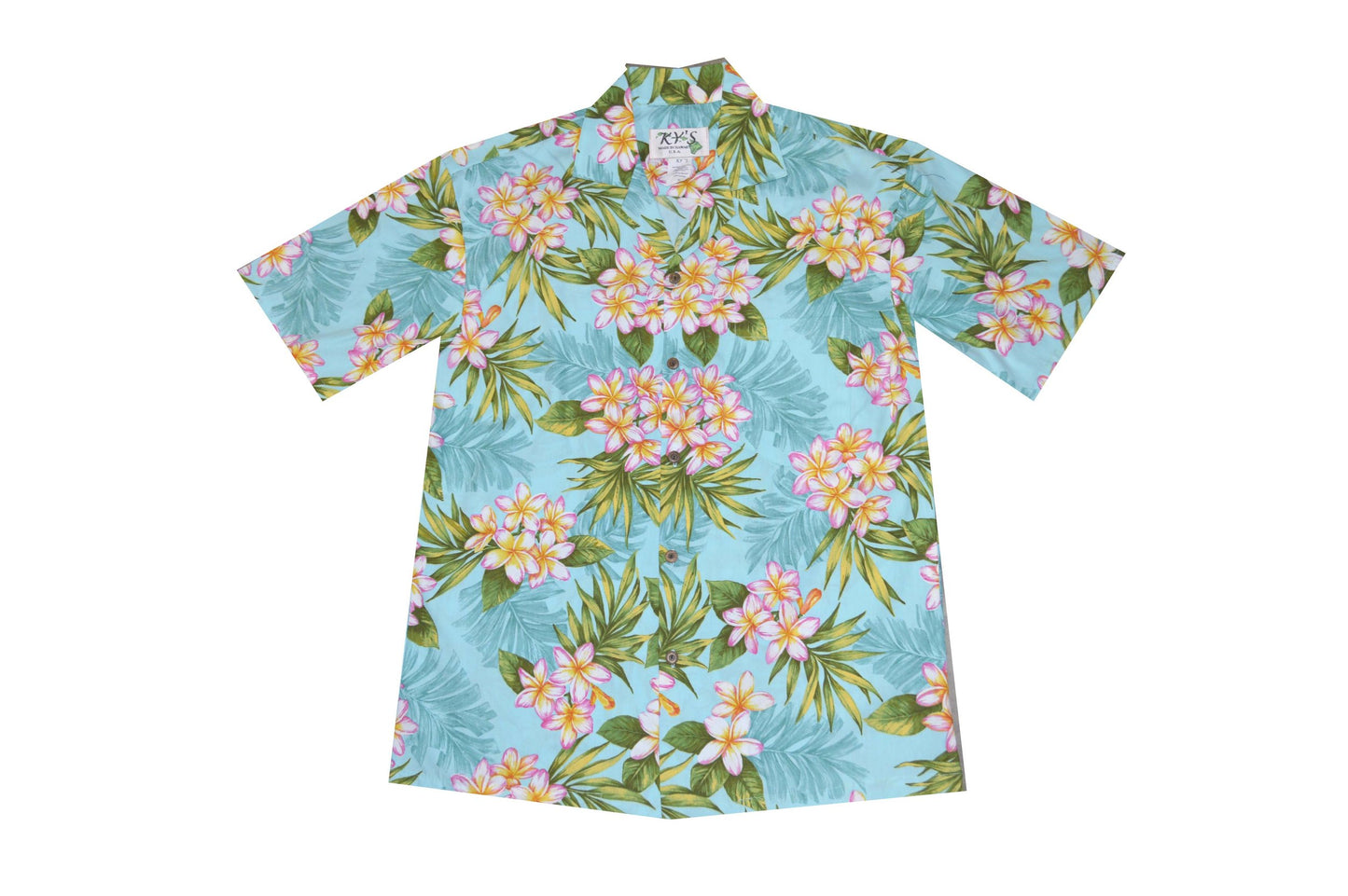 Hawaiian Style Plumeria Dream Men's Cotton Aloha Shirt