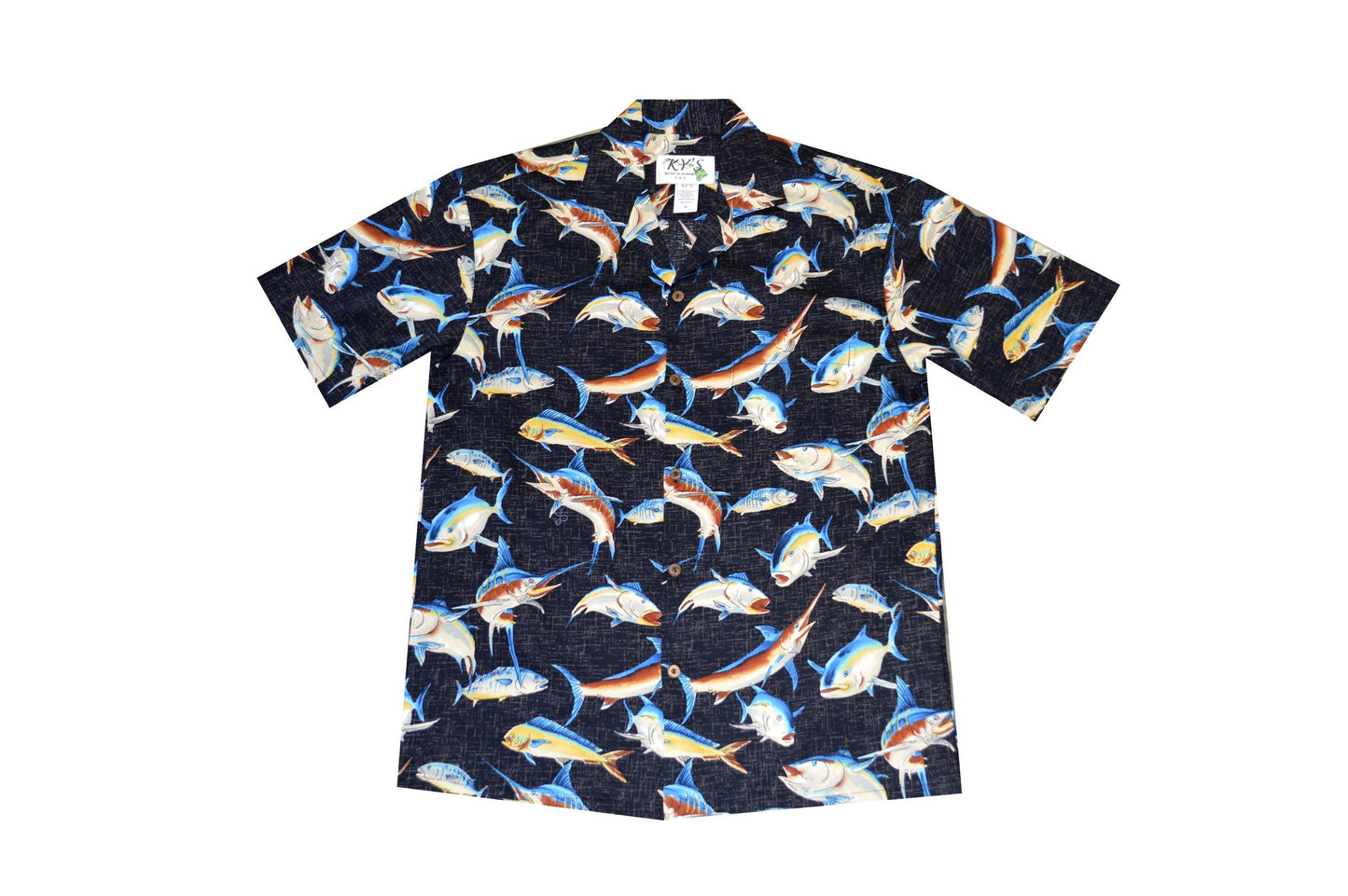 Hawaiian Style Fish Men's Cotton Aloha Shirt