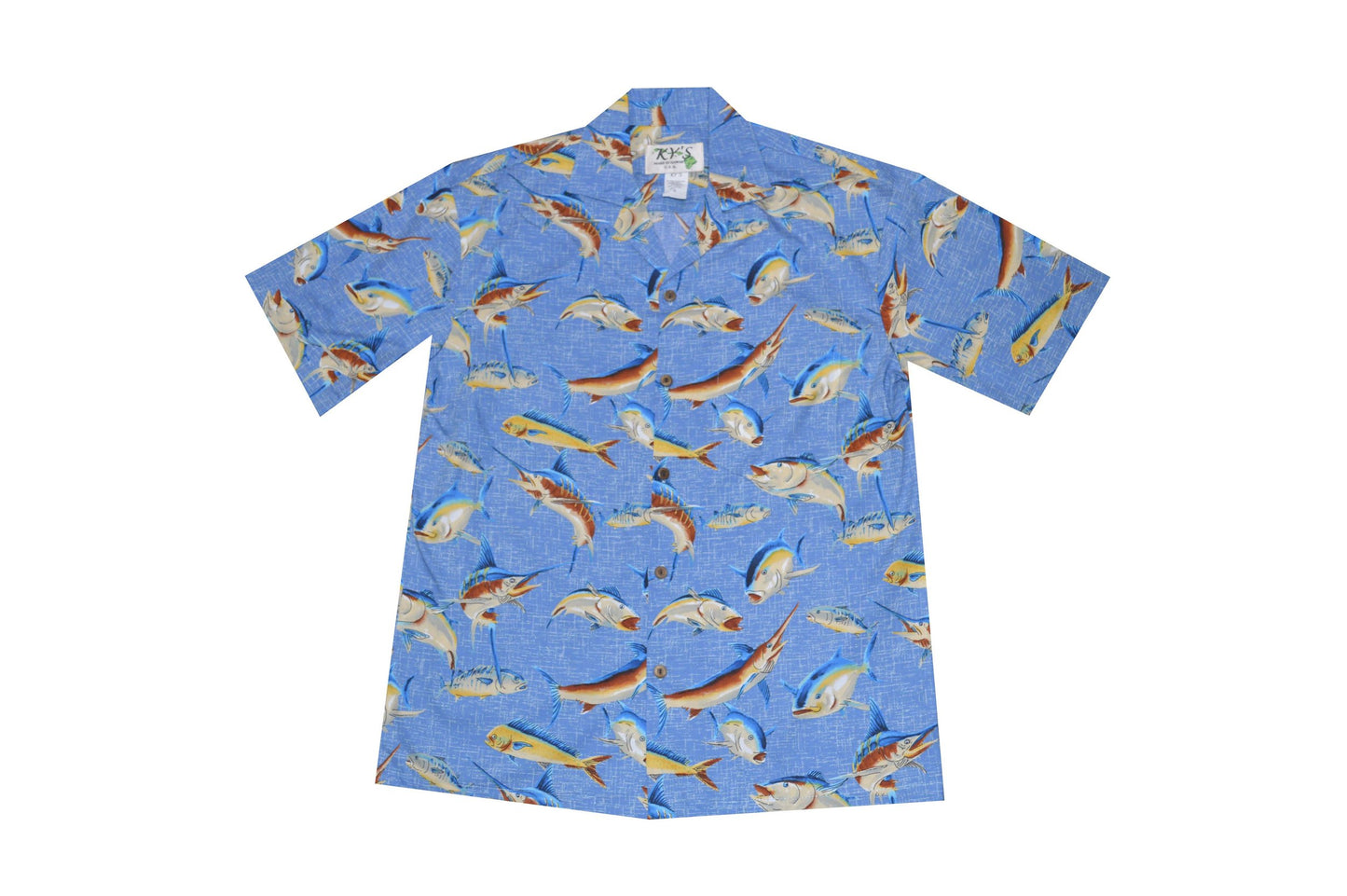Hawaiian Style Fish Men's Cotton Aloha Shirt