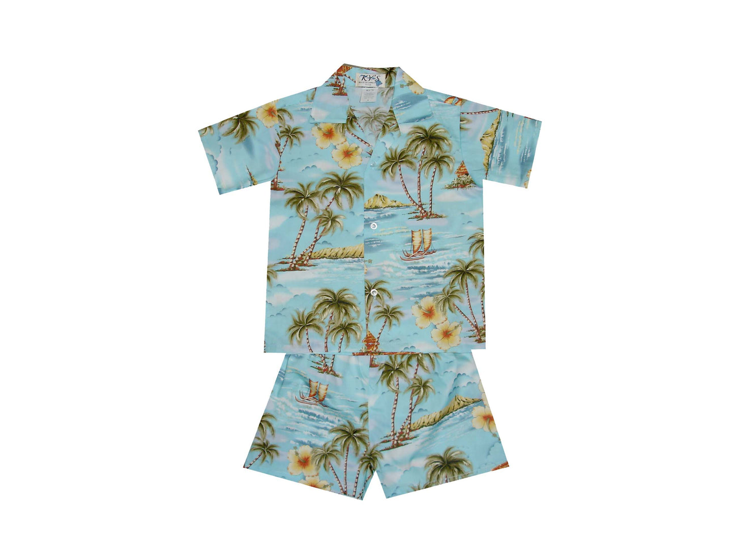 Peaceful Island 100% Cotton Hawaiian Boy Shirts and Boy Cabana Sets