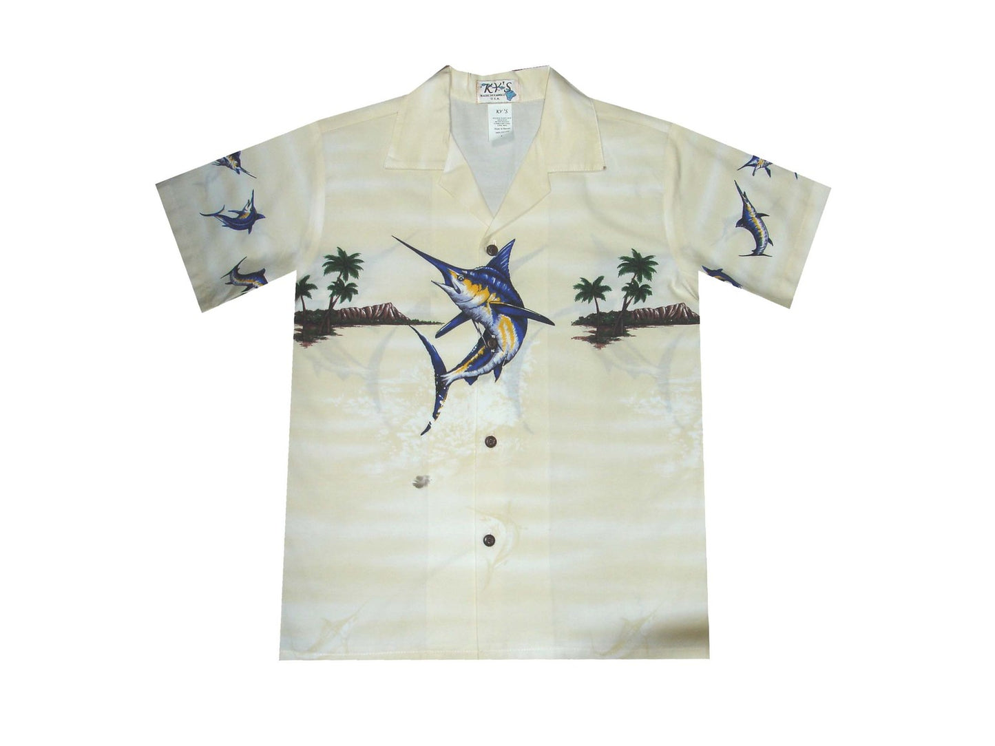 Marlin Island Hawaiian Boy Shirt -Cream