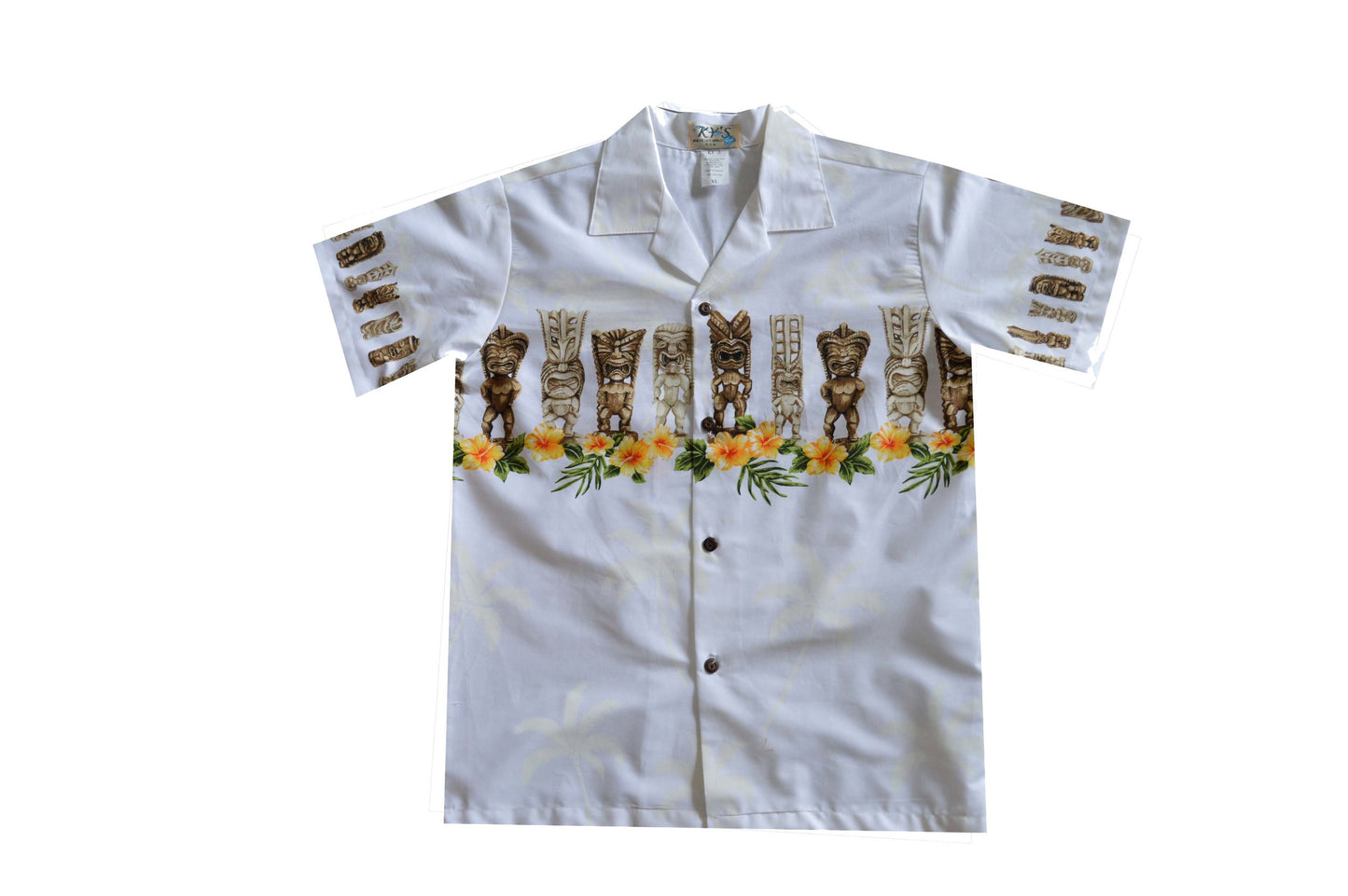 Tiki Hawaiian Boy's Sets and Junior's Shirt -White