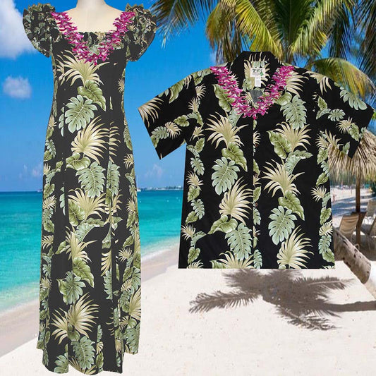 Wedding Long Muumuu Hawaiian Dress Matching Family Outfits