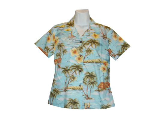 Cotton Fit Women's Aloha Blouse Polynesian Island