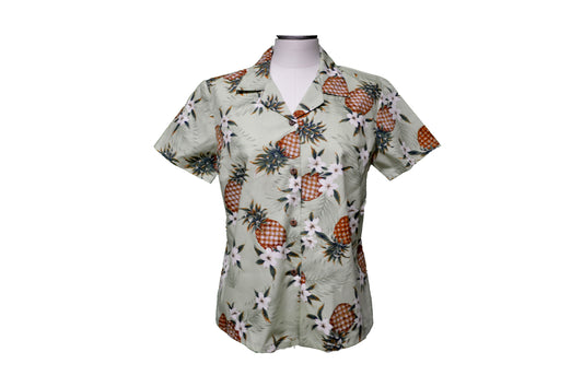 Cotton Fit Women's Aloha Blouse Pineapple