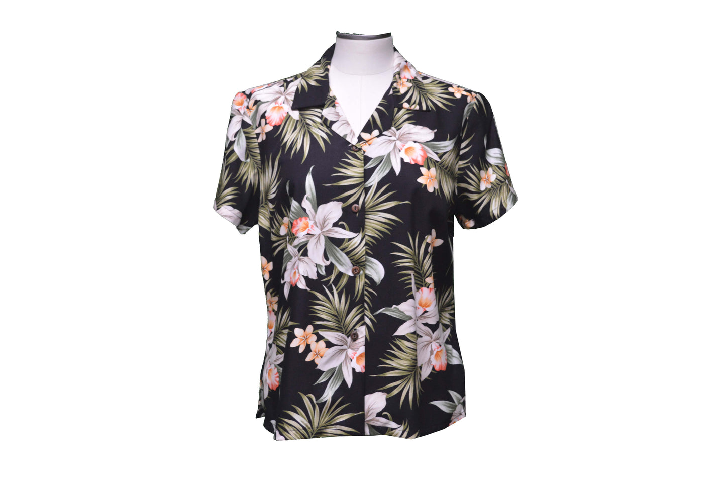 Women Rayon Aloha Shirt Classic Orchid Design