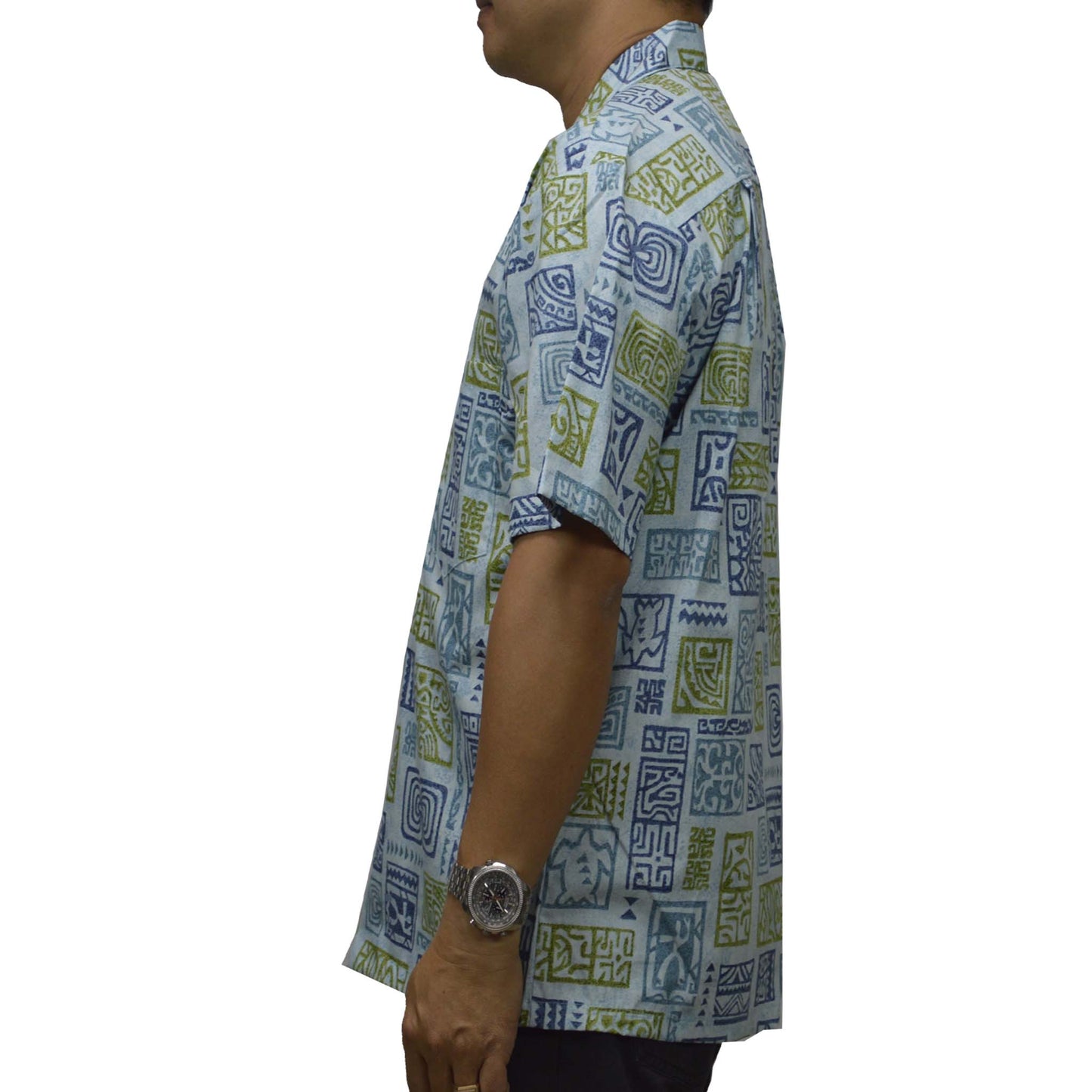 Custom Hawaiian Shirt Vintage Tapa -Blue