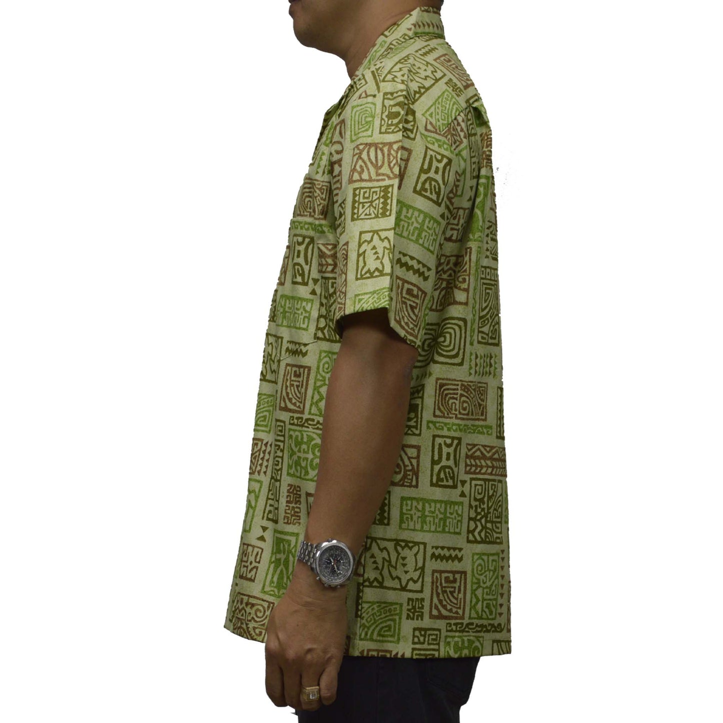 Custom Hawaiian Shirt Vintage Tapa -Green