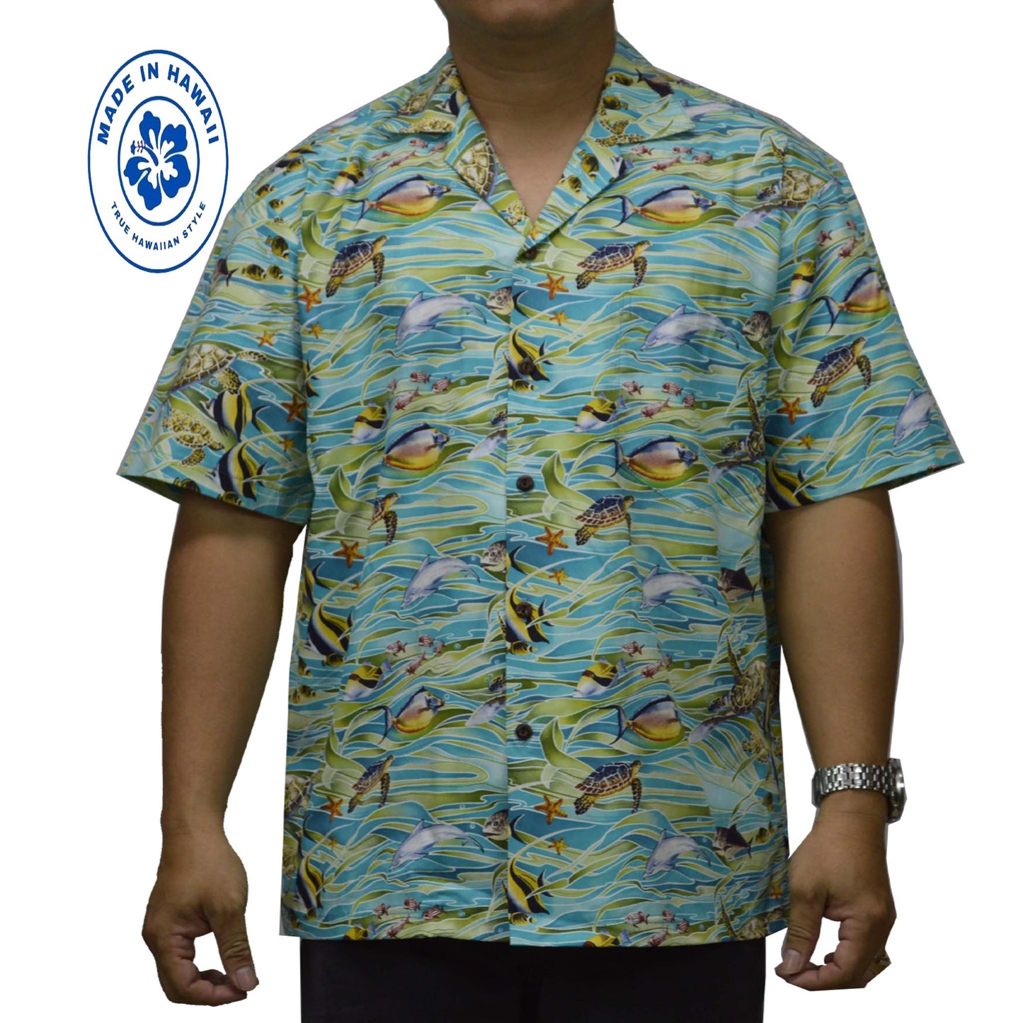Custom Hawaiian Shirt Tropical Fish-Green