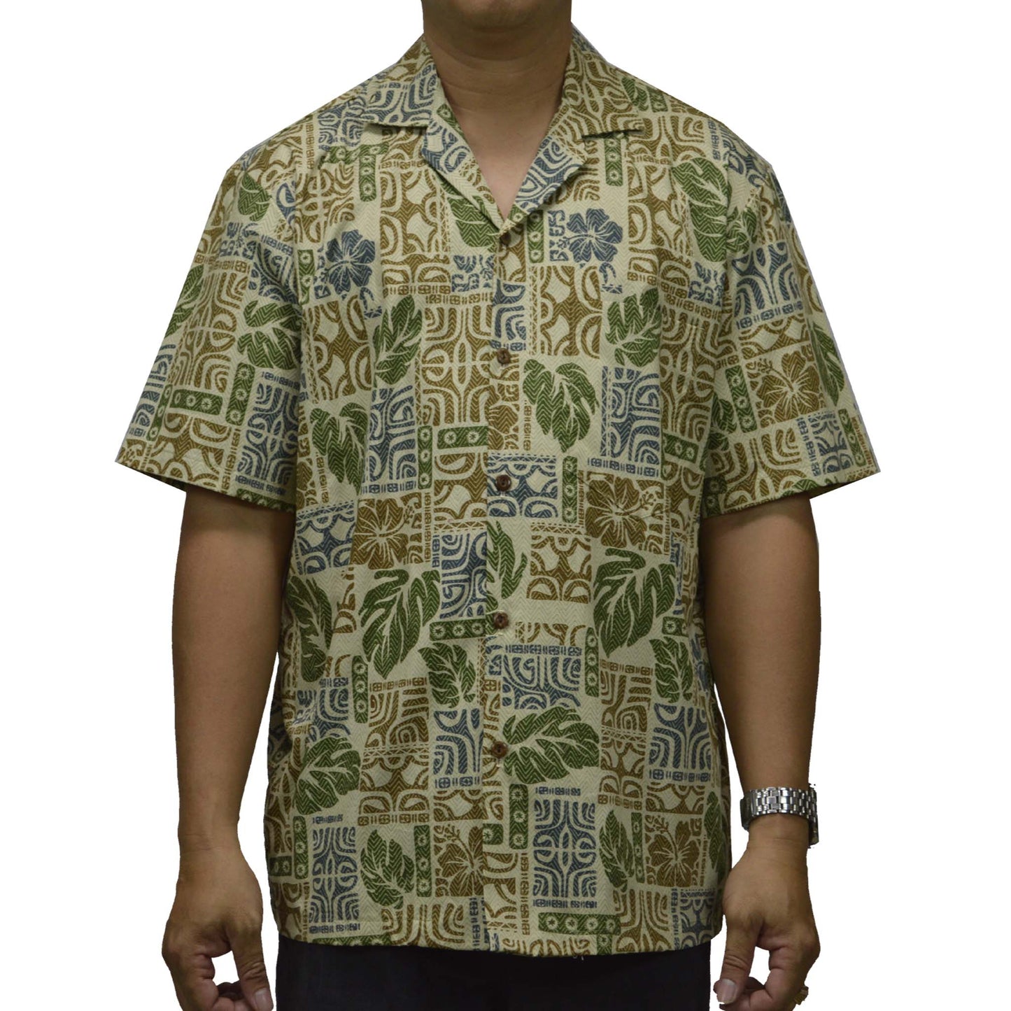Custom Hawaiian Shirt Mystical Tapa -Green