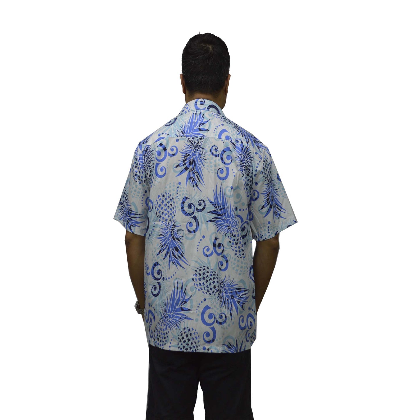 Custom Hawaiian Shirt Abstract Pineapple-Blue