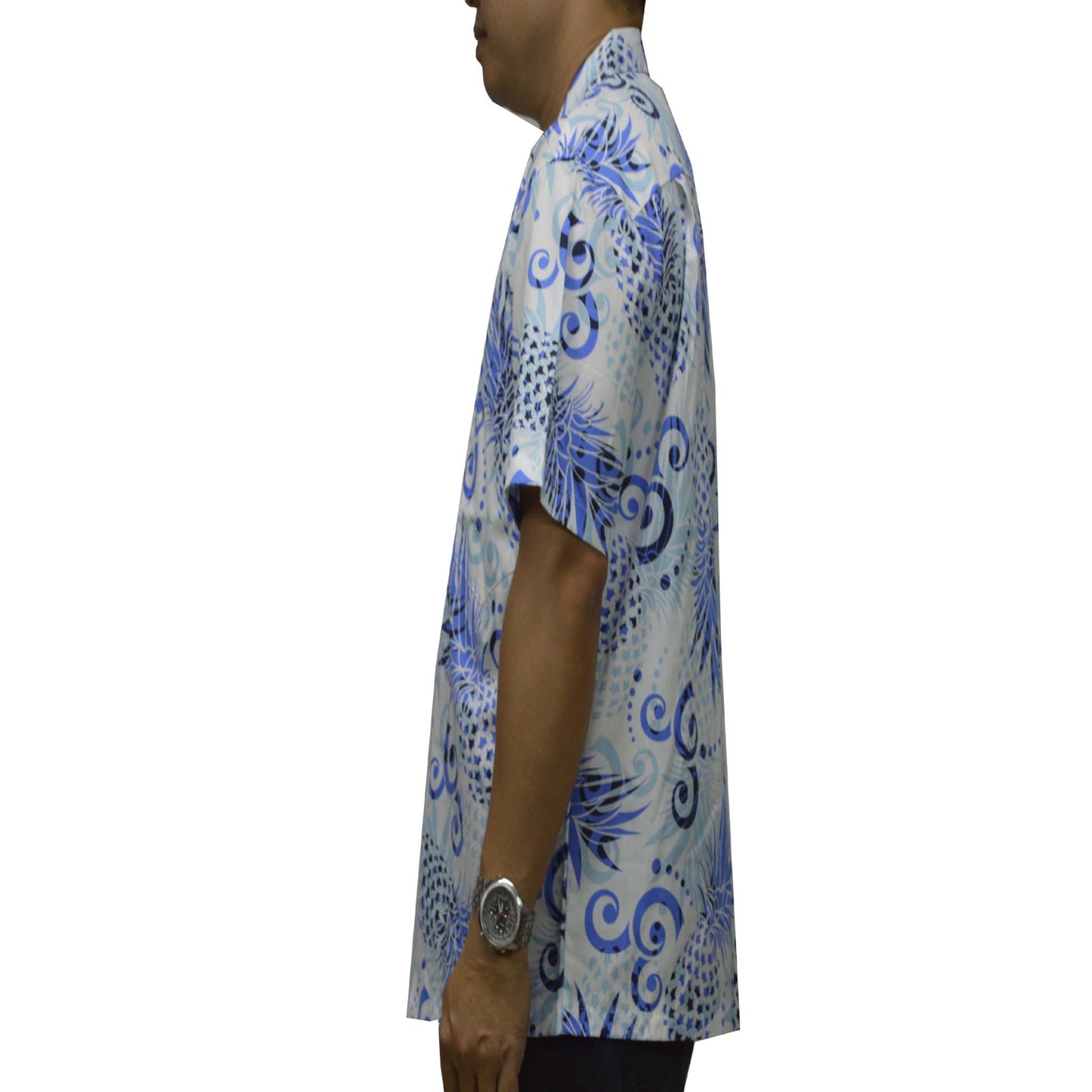 Custom Hawaiian Shirt Abstract Pineapple-Blue