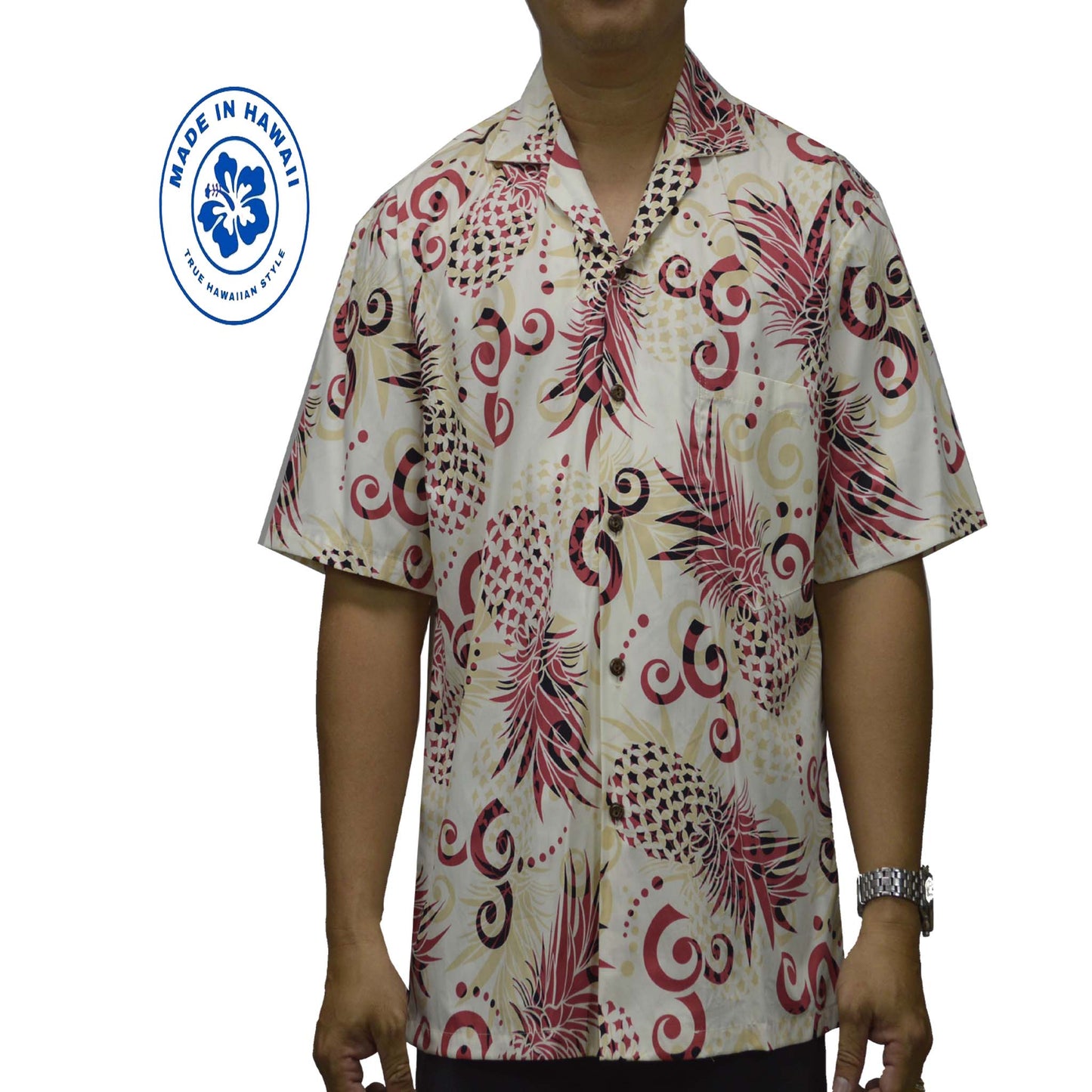 Custom Hawaiian Shirt Abstract Pineapple-Red