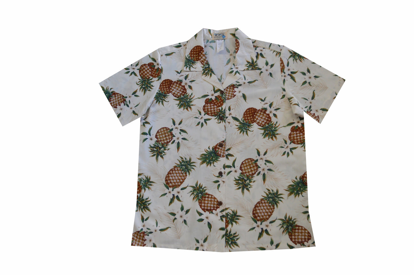 Women Relax Camp Shirt Hawaiian Pineapple Design
