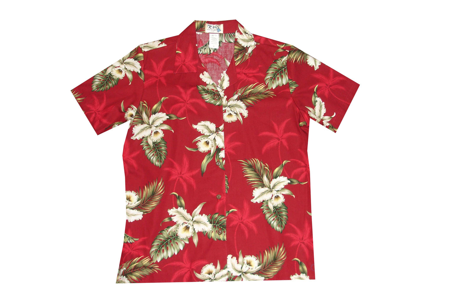 Women Camp Shirt Hawaiian Aloha Shirt Classic Orchid Design
