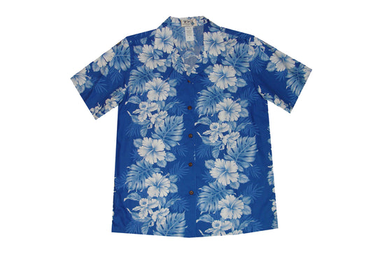 Women Cotton Hawaiian Shirt Orchid Hibiscus