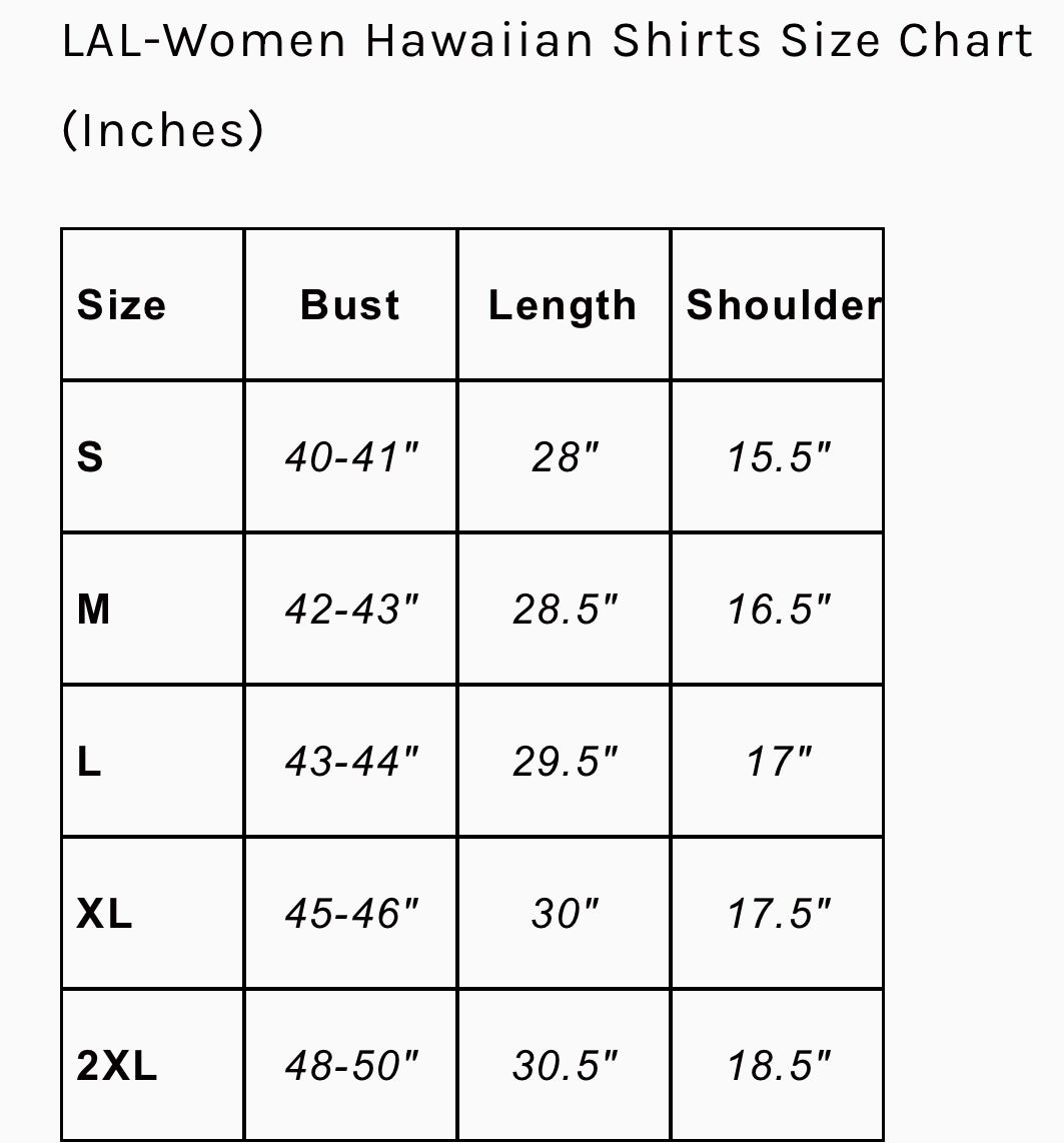 Alohas Size Chart 5oceanos