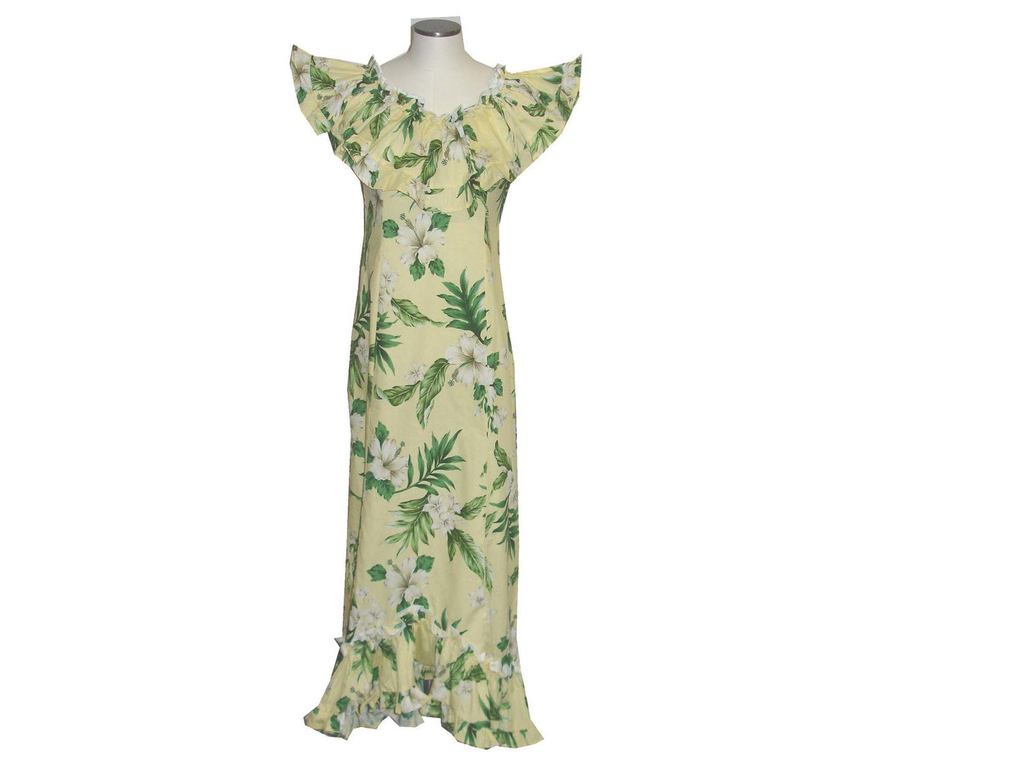 Hibiscus Long Cotton Hawaiian Muumuu Dancing Dress Made in Hawaii