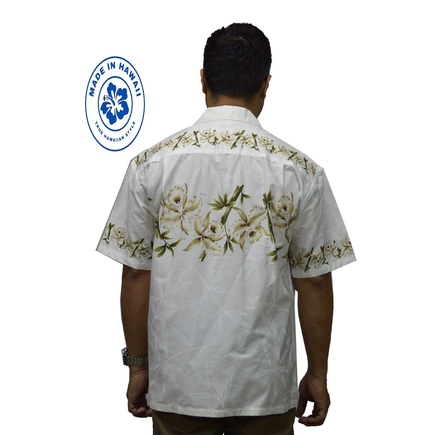 Cotton Hawaiian Shirt Orchid-White
