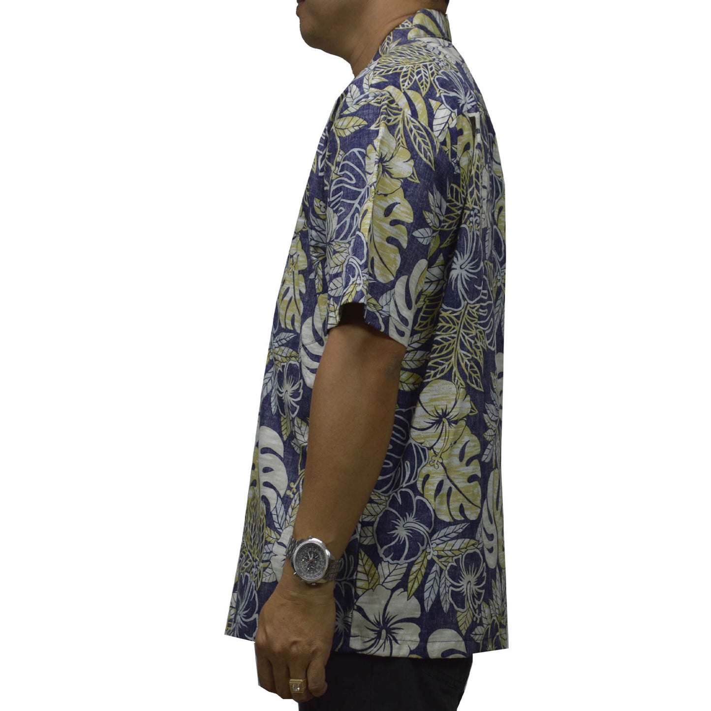 Ky's Hawaiian Reverse Shirt Vintage Monstera - Navy