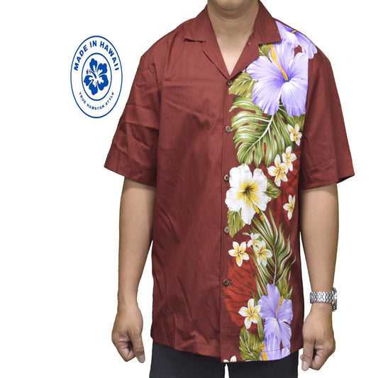 cotton hawaiian side flower shirt