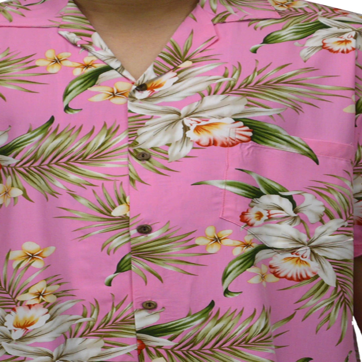 Locally made Hawaii: Rayon Hawaiian Shirt Maui Orchid -Pink