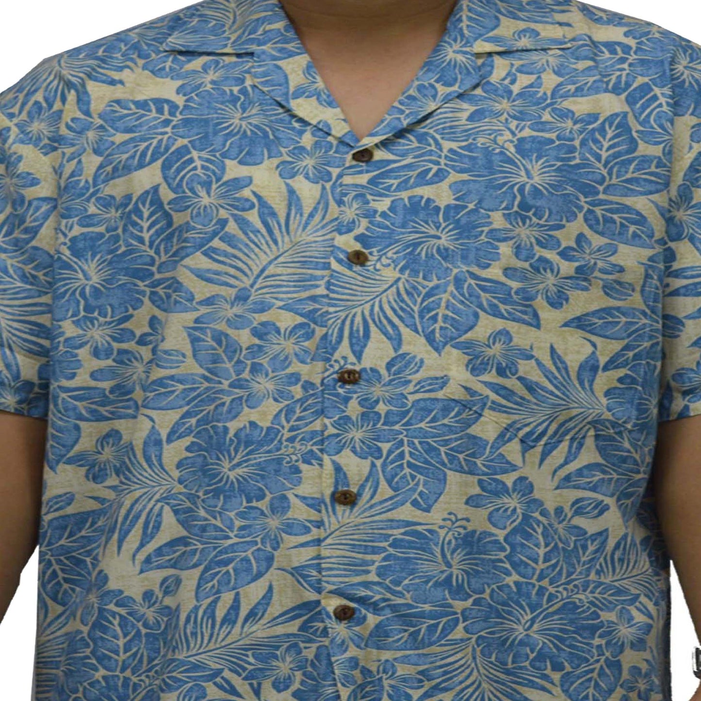 Locally made in Hawaii: Rayon Hawaiian Shirt Manoa Orchid -Navy