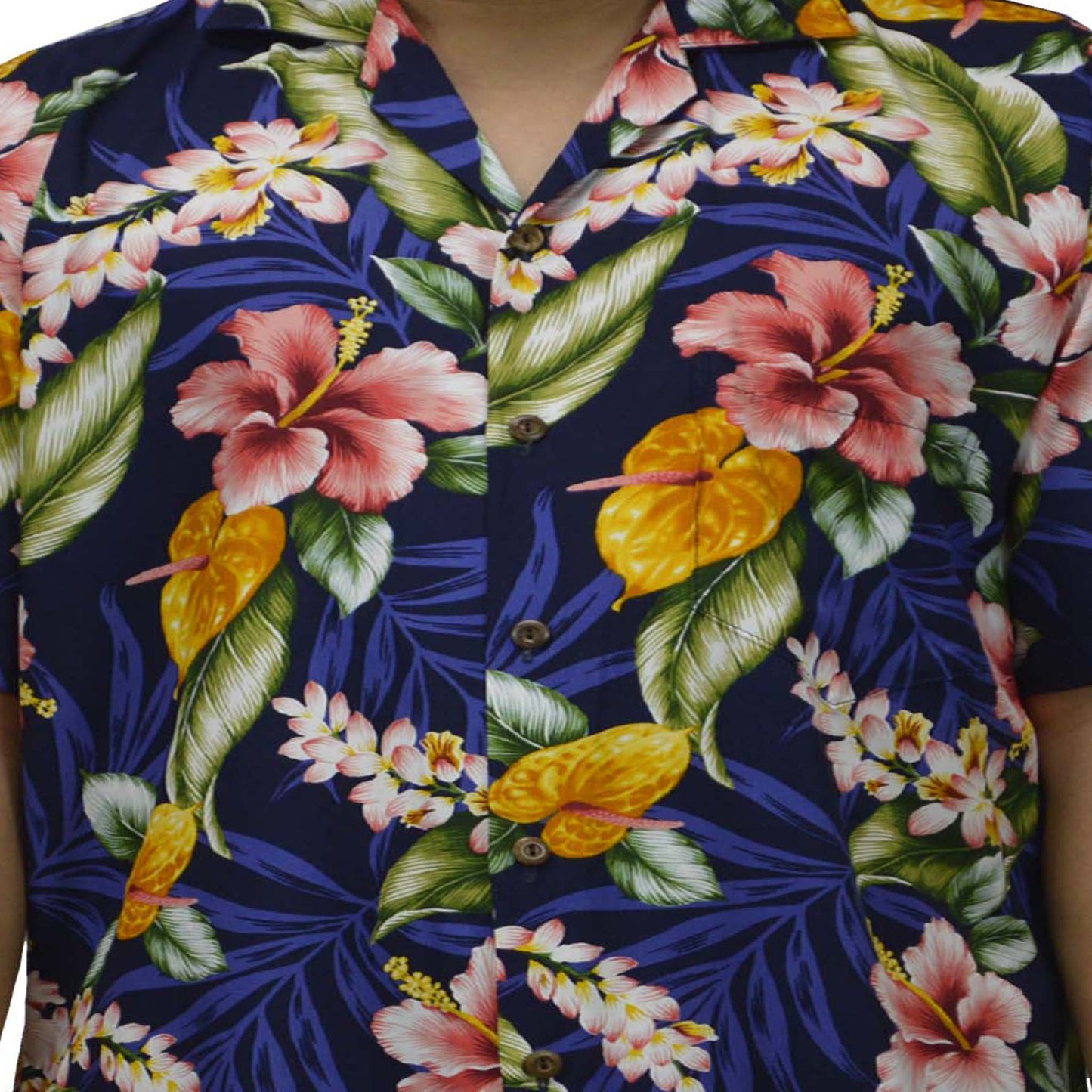 Men's Hawaiian rayon Shirt Tropical Flower